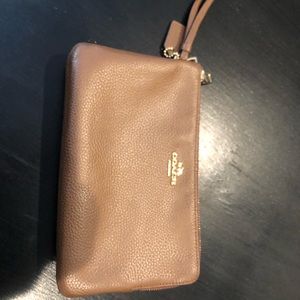 COACH Leather Double Wristlet